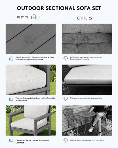 HDPE Outdoor Patio Furniture Set Outdoor Couch