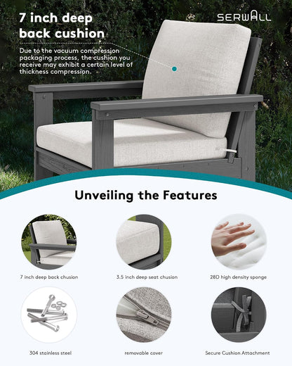 HDPE Outdoor Patio Furniture Set Outdoor Couch