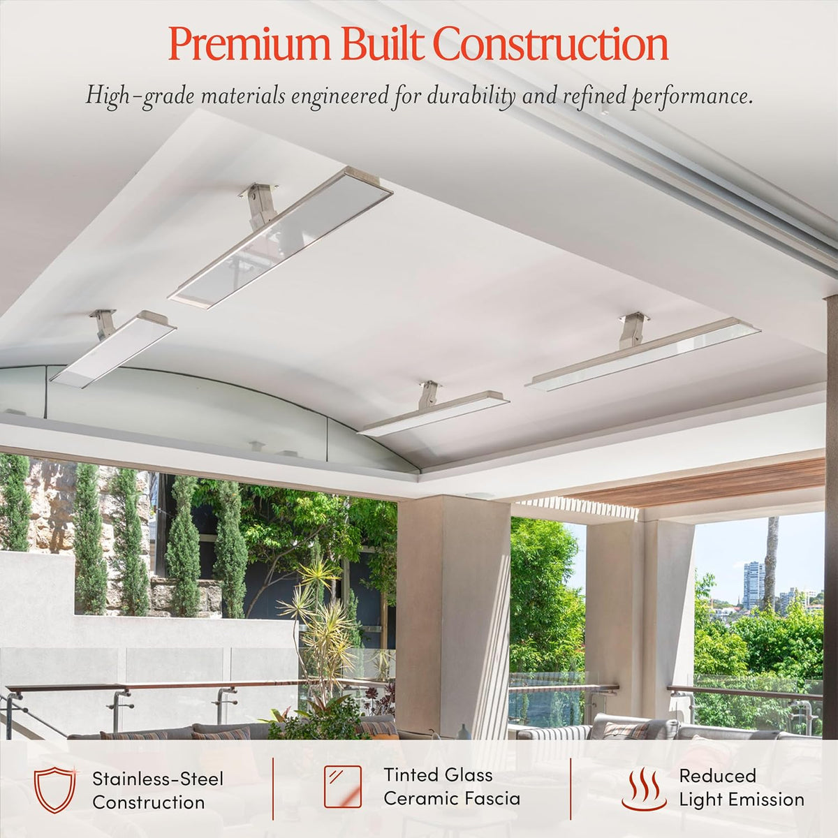 Bromic Platinum Smart Heat 2300W Electric Patio Heater - Radiant Infrared, 220V-240V, Black Finish - BH0320003