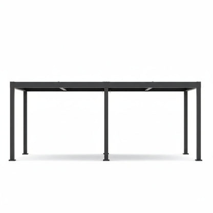 All-Aluminum Louvered Pergola 12 Ft X 24 Ft, Outdoor Pergola with Adjustable Louvered Roof, Reinforced Aluminum Frame, Integrated Drainage System, Hardtop Gazebo for Patio, Deck, Gray