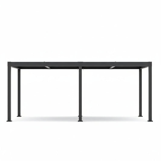 All-Aluminum Louvered Pergola 12 Ft X 24 Ft, Outdoor Pergola with Adjustable Louvered Roof, Reinforced Aluminum Frame, Integrated Drainage System, Hardtop Gazebo for Patio, Deck, Gray