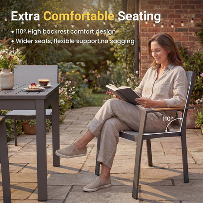 Patio Furniture Set with 92" Extendable Dining Table for 4–8 People