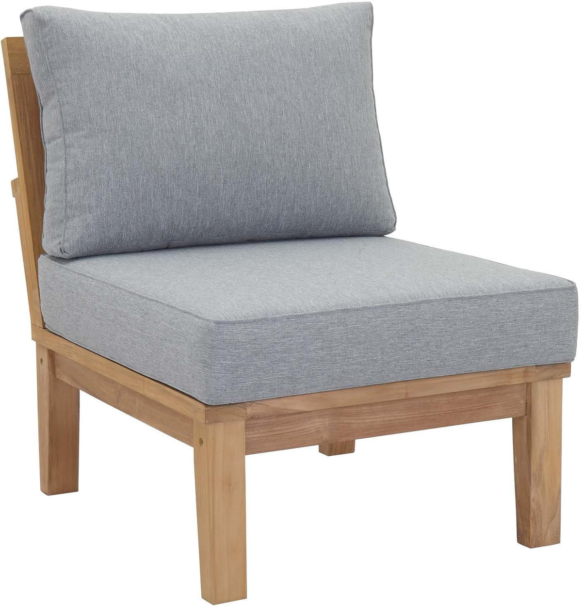 EEI-1477-NAT-GRY-SET Marina Premium Grade a Teak Wood 5-Piece Outdoor Patio Furniture Set, Natural Gray