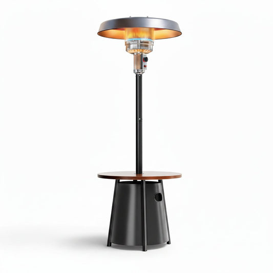 Outdoor Heaters for Patio with round Table Design, Premium 304 Stainless Steel Burner, Triple Protection System Propane Patio Heater for Porch Garden, Residential & Commercial Use