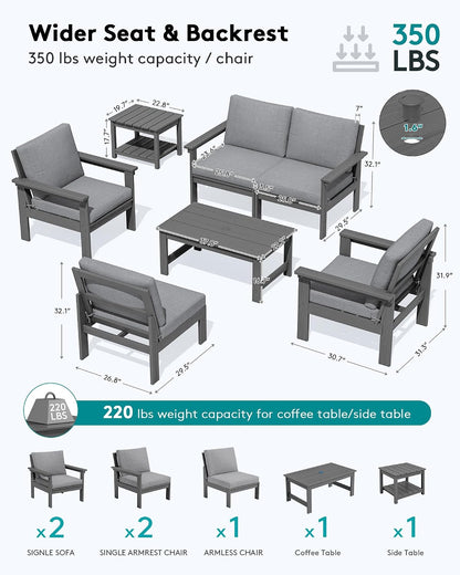 HDPE Outdoor Patio Furniture Set Outdoor Couch