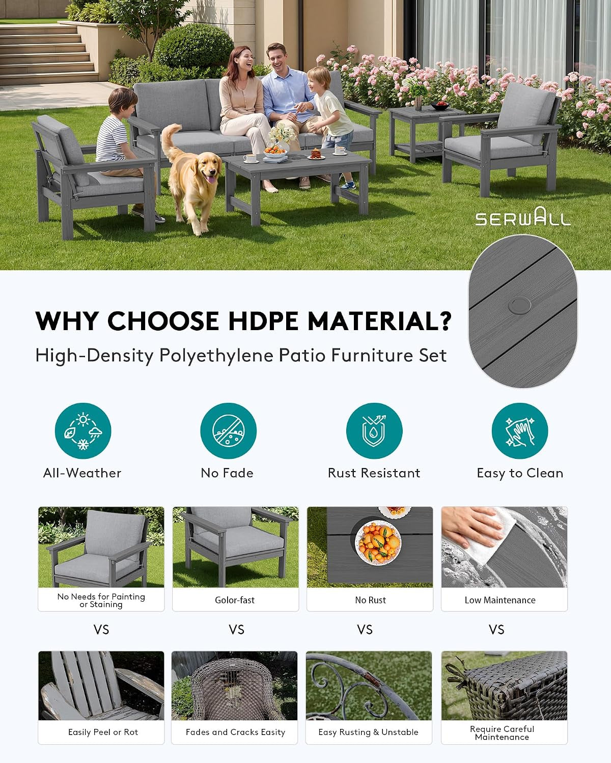 HDPE Outdoor Patio Furniture Set Outdoor Couch
