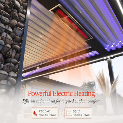 Bromic Platinum Smart Heat 2300W Electric Patio Heater - Radiant Infrared, 220V-240V, Black Finish - BH0320003
