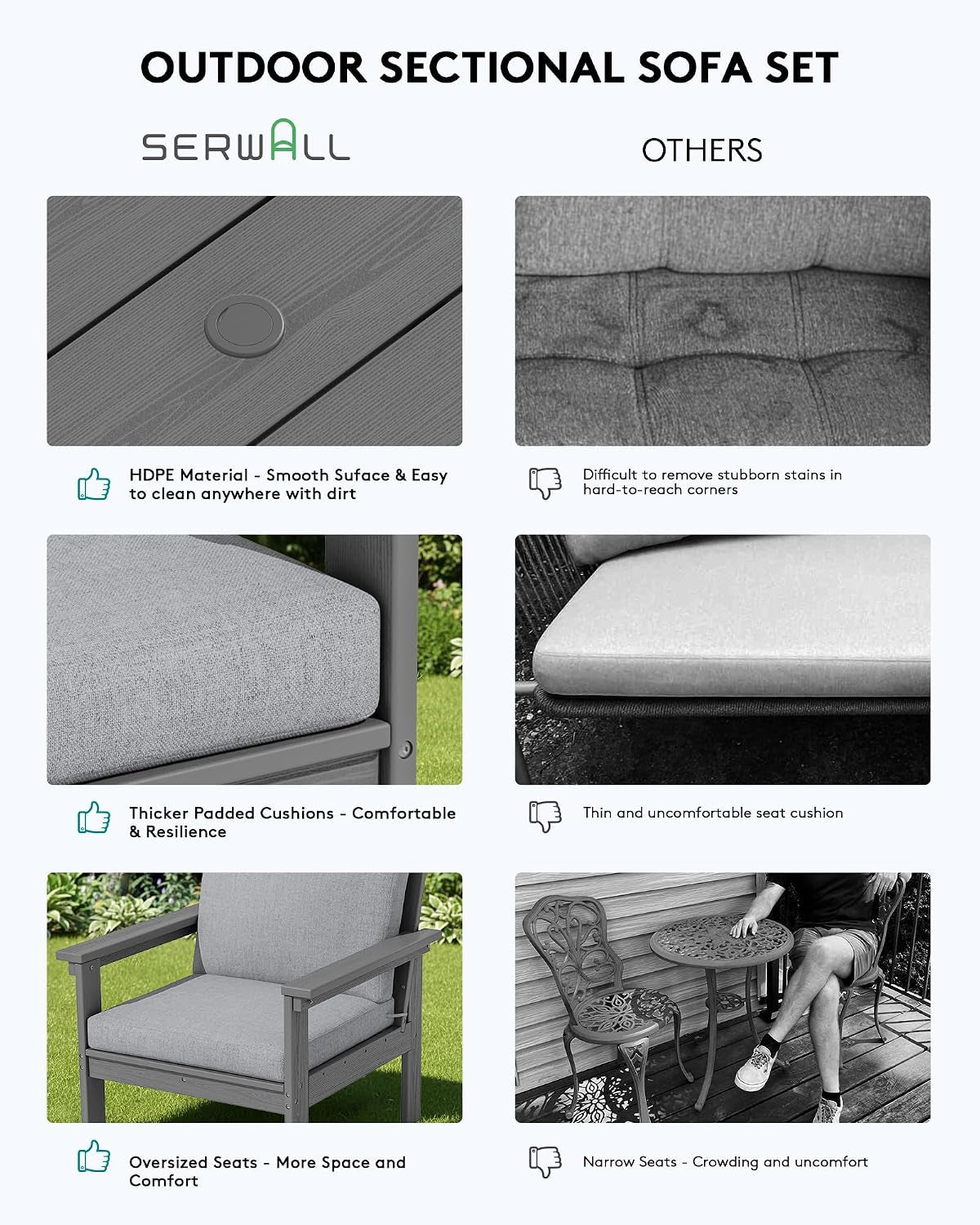 HDPE Outdoor Patio Furniture Set Outdoor Couch