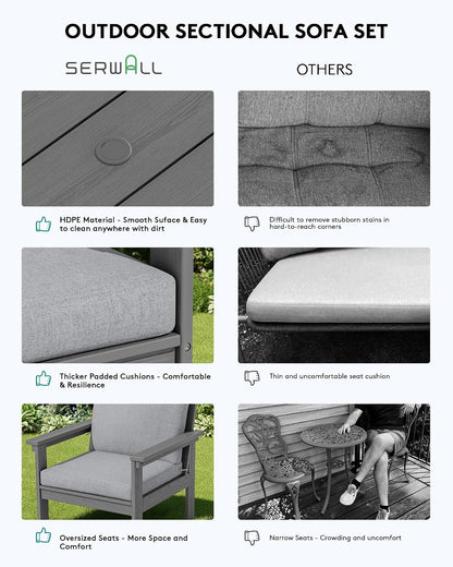 HDPE Outdoor Patio Furniture Set Outdoor Couch
