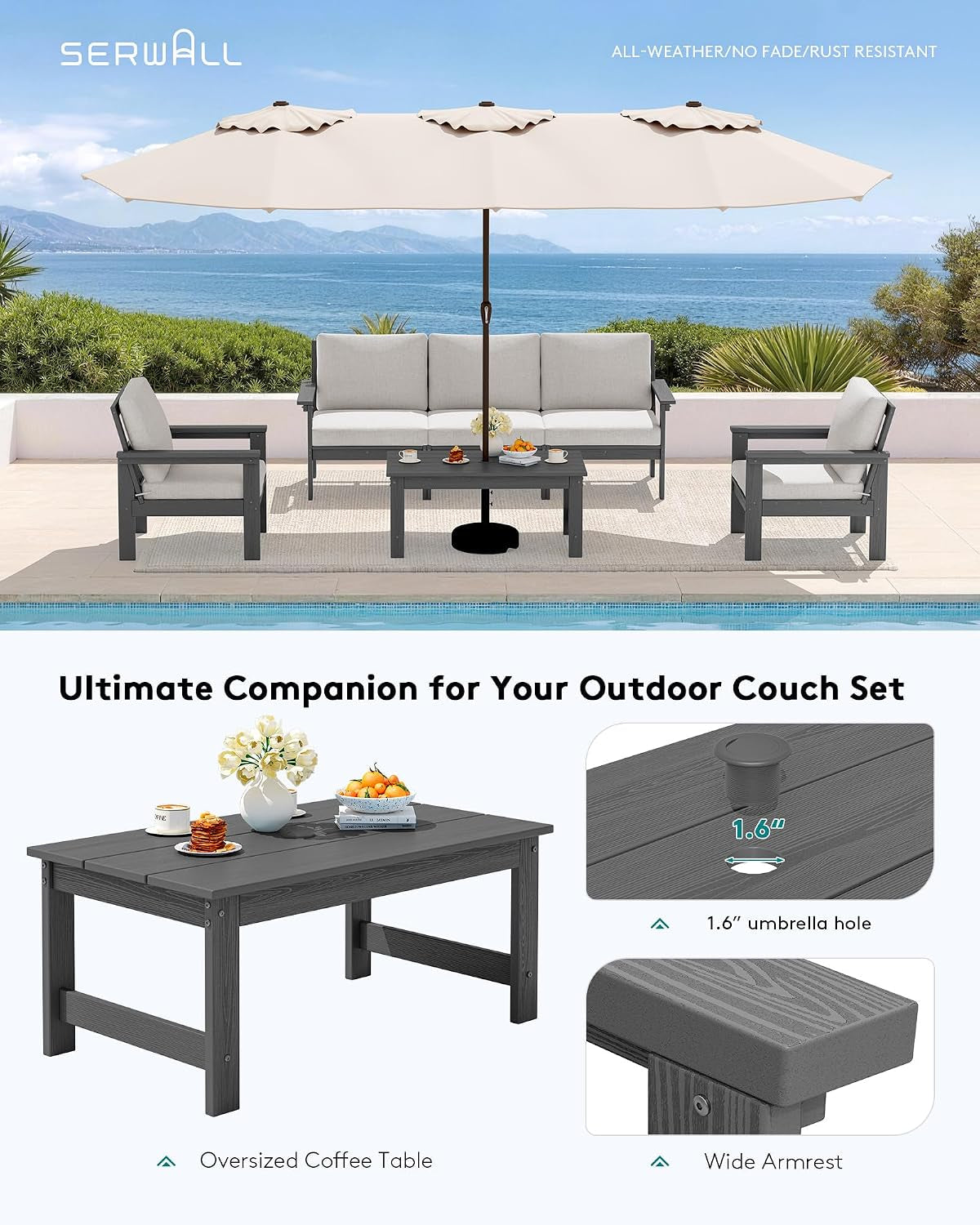 HDPE Outdoor Patio Furniture Set Outdoor Couch